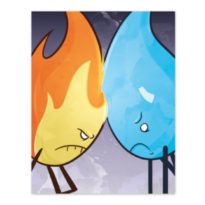 Fire vs Water - Limited Edition 8x10 Art Print